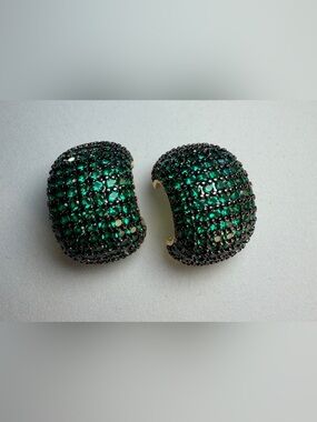 Emerald Pavé Earrings